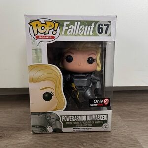 Funko Pop Games Fallout #67 Power Armor Unmasked GameStop Exclusive Vinyl Figure